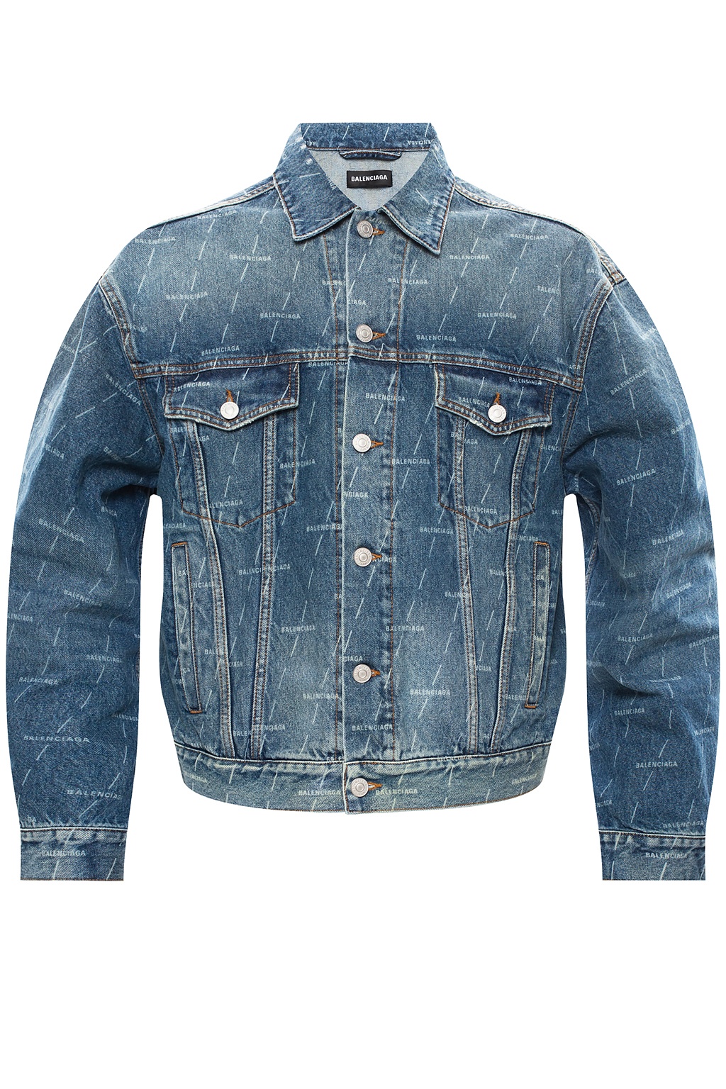 Balenciaga blue denim logo jacket online